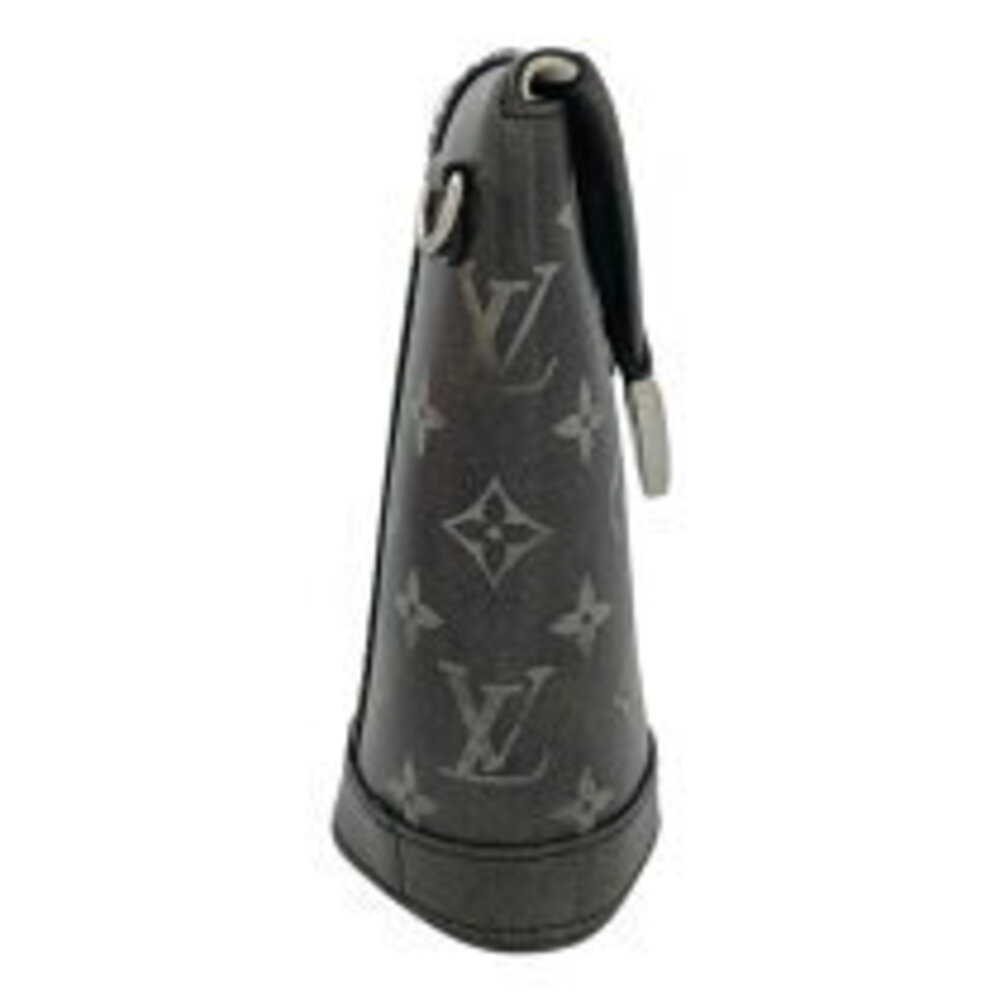 Louis Vuitton Envelope Pouch Monogram Black Bag Brushed Shoulder